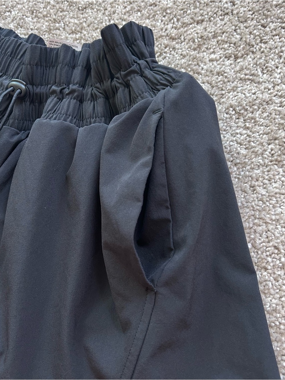 All in Motion Black High-Rise Smocked Running Shorts - Size Medium - Picture 7 of 8